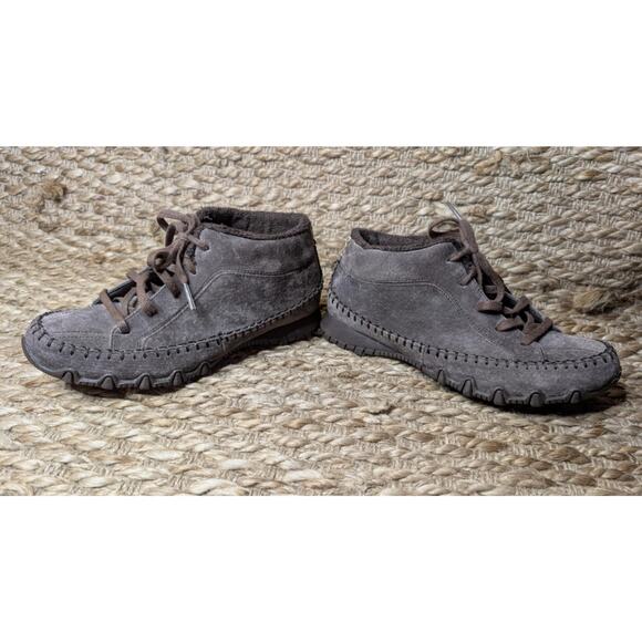 Skechers Bikers Chukka Comfort Ankle Boots Chocolate Brown Lace-Up Size 5 - Picture 4 of 10